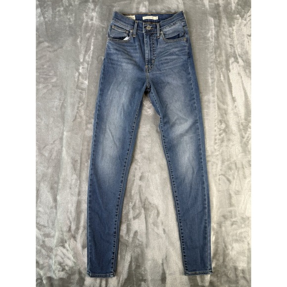 Levi's Denim - Levis Jeans Womens Blue Denim Mile High Super Skinny BIG E Premium Size 22x28